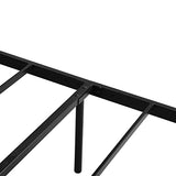 H.J WeDoo Cadre de lit en Métal Design pour 2 Personnes Cadre de Structure Métallique avec 10 Pieds en Métal et Sommier Intégré 198x142cm - Noir