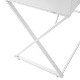 WOLTU TS40ws Bureau Table 110x50x75 cm avec 3 tiroirs,Bureau d'ordinateur Table de Travail en MDF et Acier,Blanc