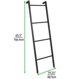 mDesign échelle pour Serviettes Pose Libre pour la Salle de Bain – Porte-Serviette Design sur Pied à 4 Rails en métal – Porte-Serviette INOX à Poser ou Porte-vêtement ou Porte-journaux – Noir Mat