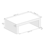 Mobili Fiver, Table Basse, First H30, Béton, 90 x 54 x 30 cm Mélaminé, Made in Italy