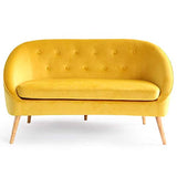 IDMarket - Canapé Banquette en Velours Sonia Jaune