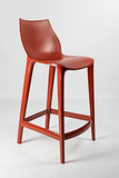Mahi Mahi Tabouret de bar design moderne en polypropylène coloré, hauteur 76 cm, MMPPBR2, rouge rouille, lot de 2 tabourets