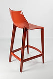 Mahi Mahi Tabouret de bar design moderne en polypropylène coloré, hauteur 76 cm, MMPPBR2, rouge rouille, lot de 2 tabourets