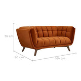 Rendez vous déco Canapé Mona 2 Places en Velours Orange Curcuma