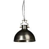 Relaxdays 10019222 Luminaire lampe à suspension style industriel HxlxP 145 x 40,5 x 40,5 cm abat-jour forme de cloche et chaîne en métal douille E27 40W plafonnier, gris argenté
