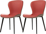 Chaises de Salle à Manger de Cuisine Lot de 2 chaises d'appoint en Cuir étanche avec Pieds en Acier au Carbone Faux Cuir Mat Salon Salon Salle à Manger Chaises de Meubles (Couleur : Rouge)