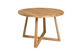 NORDICSTORY Table de salle à manger extensible ronde avec pieds croisés Moby, bois massif chêne, style moderne nordique ou scandinave pour salon, 4-8 personnes, 120-160 x 120 x 75 cm (Natural)