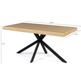 IDMarket Table à Manger Alix 6-8 Personnes Pied araignée Bois et Noir 160 cm