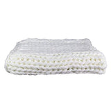 THE HOME DECO FACTORY TX8072 Plaid Couverture Polaire Grosse Maille Chunky Ecru, Acrylique, Taille Unique