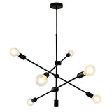 LynPon Sputnik Lustre Industriel Noir Suspension Luminaire Vintage Plafonnier 6 Lumières pour Chambre Cuisine Loft Couloir Salle À Manger Salon Café