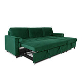 INTENSE DECO Canapé d'angle Convertible réversible Claudio en Velours Vert