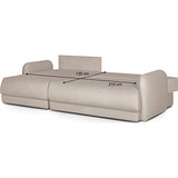HOMIFAB Canapé d'angle Gauche 5 Places Convertible avec Coffre de Rangement en Velours crème - Giulia