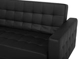 Beliani - Canapé Convertible 3 Places - Aberdeen - Simili-Cuir, Noir