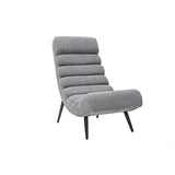 Miliboo Fauteuil Design en Tissu Effet Velours Gris et métal Noir Taylor