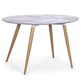 Paris Prix - Table De Repas Effet Marbre Eloise 130cm Blanc