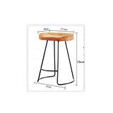 Chaise De Salle À Manger En Bois Avec Dessus En Métal, Style Rustique Vintage Et Design De Cuisine, Design De Bar, Style Industriel LEBAO (taille : C)