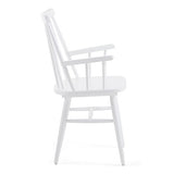 Kave Home - Chaise de Salle à Manger Tressia en Bois Massif de Caoutchouc Naturel et Finition Blanche