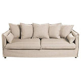 Atmosphera Créateur d'intérieur - Canapé Lin 3 Places Odilon 210cm Beige