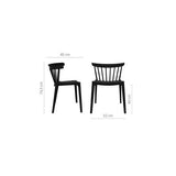 ZONS Lot de 2 Chaise Salle a Manger scandinave Noir Ampilable