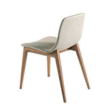 Angel CERDA | Chaise de salle à manger tapissée en tissu, pieds bois noyer, style moderne