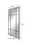 Direkte Import Miroir sur Pied en métal Noir - Miroir Long rectangulaire [180 x 90 x 3cm] | Design Danois | Miroir de Chambre sur Pied | Vertical et Horizontal
