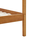 vidaXL Pin Massif Cadre de Lit à Baldaquin Lit Double Lit Adulte Lit Coffre Sommier à Lattes Chambre à Coucher Maison Intérieur Marron Miel 160x200 cm
