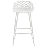 IDIMEX Lot de 2 tabourets de Bar IREK Chaise Haute pour Cuisine ou comptoir au Design Retro avec accoudoirs, en Plastique et métal Blancs, Hauteur d'assise 75 cm