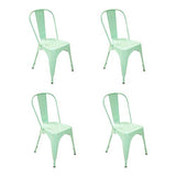 Ventemeublesonline Pack 4 CHAISES LANK Vertes