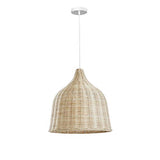 LIFA LIVING Abat Jour en rotin pour lampadaire, Abat-Jour en Osier pour Suspension, Plafonnier tissée à la Main Design scandinave, Luminaire pour Salle à Manger, Douille E27