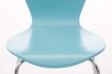 Chaise Empilable Calisto en Bois - Assise Ergonomique - Chaise de Salle d'Attente en Bois Chaise, Hauteur Assise 45 cm -Couleurs au Choix:, Couleurs:Bleu Clair