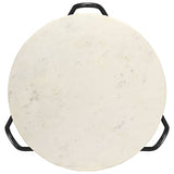 vidaXL Tavolino da Caffè Bianco 65x65x42 cm Pietra Vera Testura Marmo