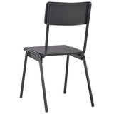 vidaXL 2X Chaises à Dîner Chaises de Salle à Manger Meuble de Cuisine Mobilier de Salon Intérieur Noir Contreplaqué Solide et Acier
