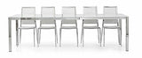 InHouse srls Table Extensible Plateau Verre comportant 2 rallonges de 50 cm, Style Moderne, avec Structure en Acier - Dim. 160 x 90 x 75