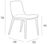 Angel CERDA | Chaise de salle à manger tapissée en tissu, pieds bois noyer, style moderne