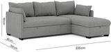 BUDWING Orlando Canapé Convertible d'angle Lit Chaise Longue Coffre Réversible Droite et Gauche Gris