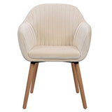 WOLTU Lot de 4 Chaises de Salle à Manger Chaise de Loisirs en Velours et Bois Massif,Chaises de réception Crème Blanc BH95cm-4