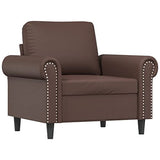 vidaXL Fauteuil avec Repose-Pied Chaise de Relaxation Fauteuil TV Siège de Salon Meuble de Salle de Séjour Maison Intérieur Marron 60 cm Similicuir