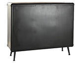 PEGANE Commode, Meuble de Rangement en Bois de Sapin et métal Coloris Noir - Longueur 114 x Profondeur 42 x Hauteur 96 cm
