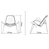 XFENG Chaise Moderne de Style Coquille médiévale, Chaise personnalisée for Avion, chaises de Bureau en Bois Massif avec Tapis et Dos en Cuir, Salon sans Bras en Couleur de Noyer for Le Salon
