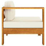 vidaXL Canapé de Jardin 3 Places et Coussins Sofa de Terrasse Canapé d'Extérieur Sofa de Jardin Meuble de Terrasse Blanc Crème Bois d'Acacia
