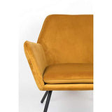 MATHI DESIGN Alabama - Fauteuil de Salon Confortable en Velours Jaune Or