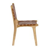 Kave Home - Chaise Calixta en Cuir et Bois de Teck Massif