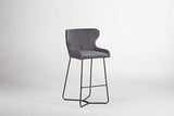 Chaise de bar moderne en tissu piqué losange, pieds effet laiton, cuisine, tabouret de bar, tissu velours