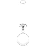 EGLO Lustre RONDO 1, suspension à flamme, lampe pendante en acier, couleur : nickel mat, verre : opale blanc mat, douille : E27, Ø : 30 cm