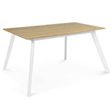 IDMarket - Table scandinave Extensible Inga 160-200 cm Plateau Bois Pieds Blancs