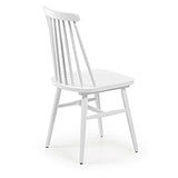 Kave Home - Chaise de Salle à Manger Tressia Blanc en Bois Massif de Caoutchouc