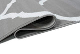 TAPISO Luxury Tapis de Salon Chambre Salle à Manger Adulte Bureau Design Moderne Gris Blanc Géométrique Motif Trèfle Marocain Poil Court Fin Doux Résistant 250 x 300 cm