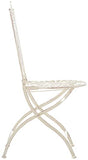 CLP Chaise De Jardin Pliante Sadao I Chaise D'Extérieur en Fer Forgé avec Hauteur D'Assise 44 cm I Chaise Design pour Terrasse Ou Balcon, Couleur:crème Antique