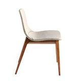 Angel CERDA | Chaise de salle à manger tapissée en tissu, pieds bois noyer, style moderne