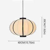 NAMFMSC E27 Source de lumière Simple tête Ronde Simple Suspension Japonaise rétro Classique Lanterne Tissu Lustre Abat-Jour Plafond Suspension Suspension Lampe Restaurant Bar éclairage luminaires